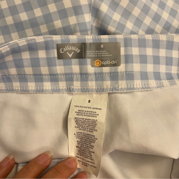 COPY - Callaway Opti-dri Size 8 Gingham Blue Checkered Athletic Golf Bermuda Sh… - Picture 5 of 8